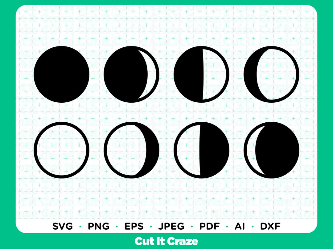 Emoji Moon Phases / SVG Cut File for Cricut, Clipart, Tshirt
