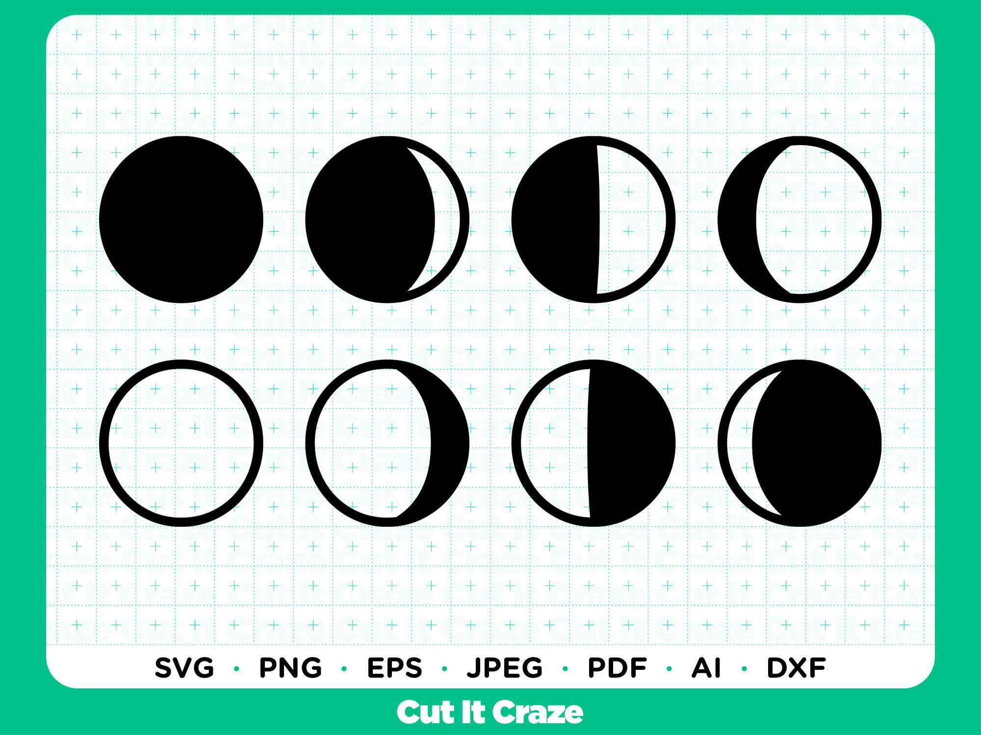 Emoji Moon Phases / SVG Cut File for Cricut, Clipart, T-shirt