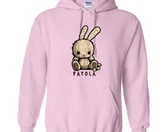 Payola Y2K Bunny Graphic Hoodie, Pink Streetwear Pullover