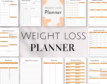 Weight Loss Planner: Fitness, Meal & Body Measurement Tracker (Digital Download)