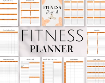 Fitness Planner: Workout, Meal & Habit Tracker, Fitness Planner Printable, Workout Tracker, Wellness Journal, Weight Loss Tracker