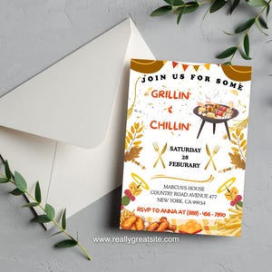 Backyard Barbecue Invitation Template | Editable BBQ Party Invite | Picnic Party Invites | Instant Download, BBQ Grill Party Invitation
