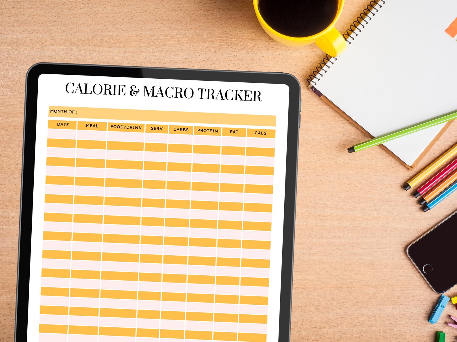 Weekly Calorie & Macro Tracker Printable (digital Download) - Etsy