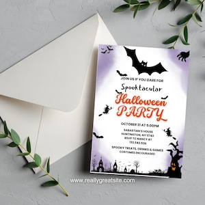 Editable Halloween Party Invitation Template (Digital Download)