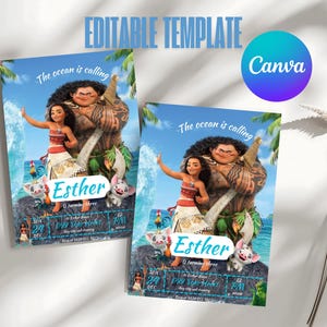 Moana Birthday Invitation: Editable Kids Party Template (Digital Download)