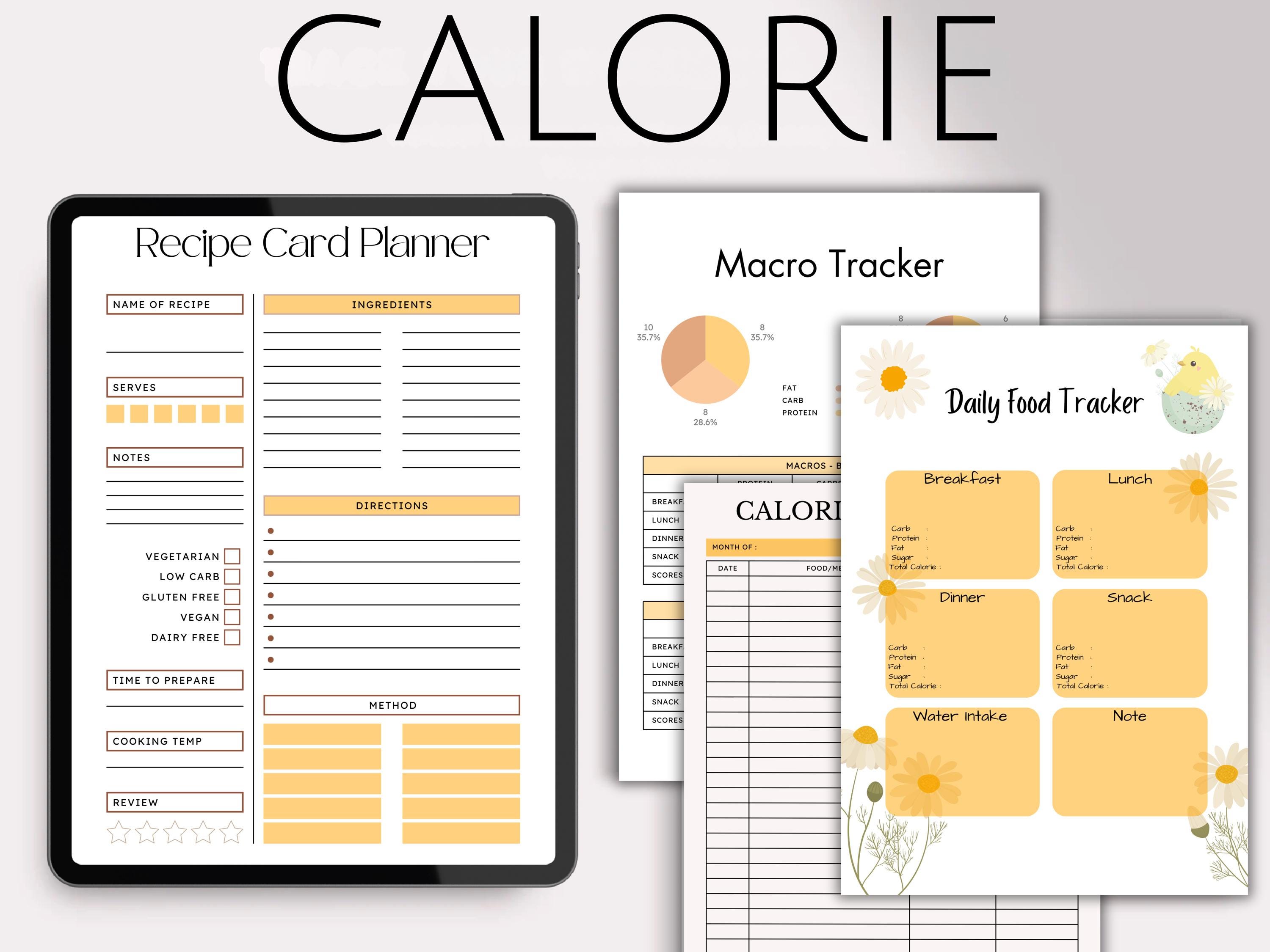 Weekly Calorie & Macro Tracker Printable (digital Download) - Etsy