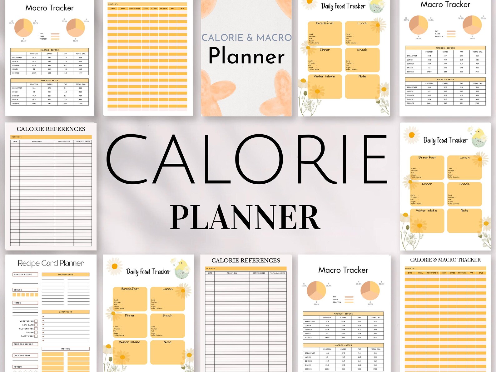Weekly Calorie & Macro Tracker Printable (digital Download) - Etsy