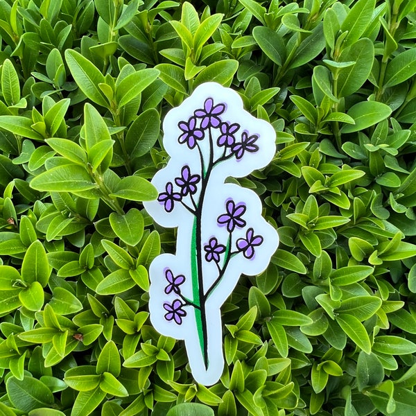 Purple Wildflower Semi-Glossy Vinyl Sticker