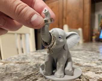 3D Printed Baby Elephant Ring Holder – Personalized Jewelry Organizer
