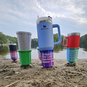 Beach Sand Spike Cupholder for Stanley/Yeti – Custom 3D Printed Tumbler Holder Perfect for the Shore, Lake & Camping. Your drink sand free!