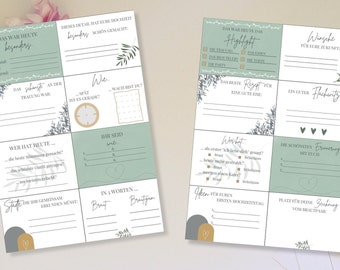 Guest Book Cards Party Game Guest Book Wedding DIY Guest Book Greenery Card Wedding 16 Cards Printable