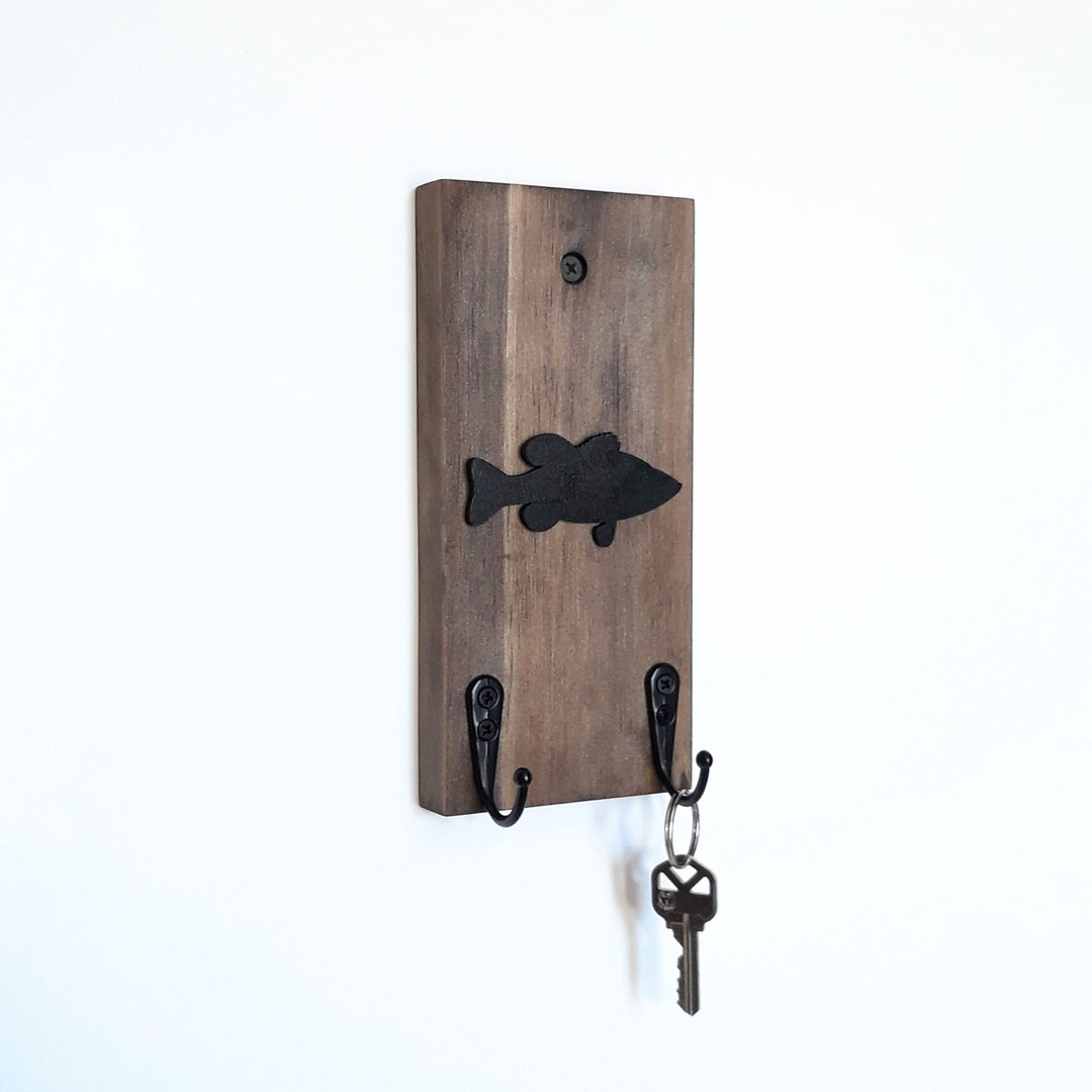 Bass Fish Key Hanger Fishing Key Holder Fisherman Gift Etsy