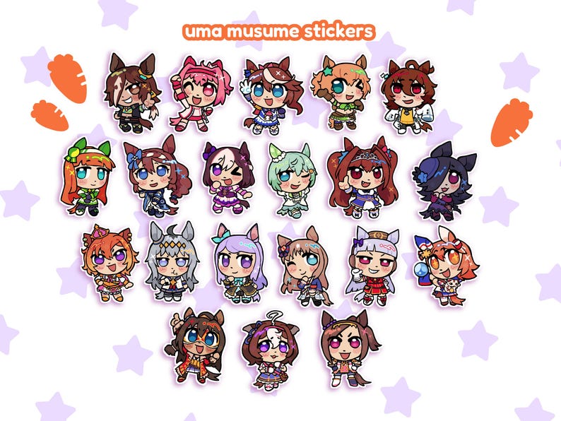 Uma Sticker Set Umamusume | 2 In. Glossy Vinyl Stickers - Etsy