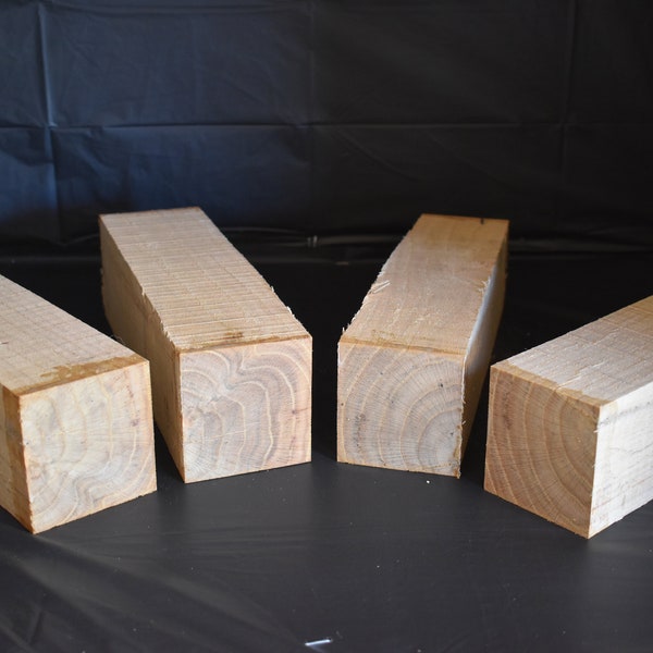 4 Oak wood turning blanks 3x3x11