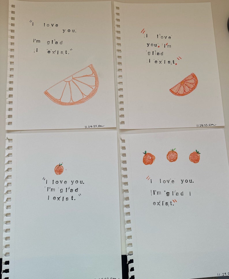 The Orange Wendy Cope Poem Print I Love You Im Glad I Exist Etsy UK