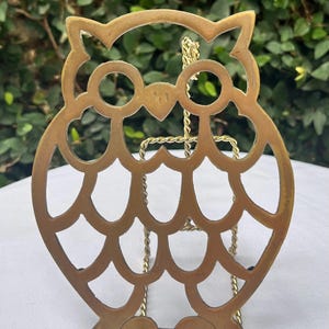 Brass Owl Trivet Made in Korea