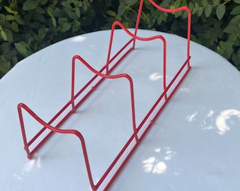 Rubber Coated Dish Drying/Storage Rack in Red