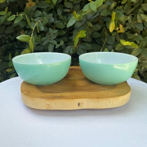 Hazel Atlas Turquoise Berry Bowls Set of 2