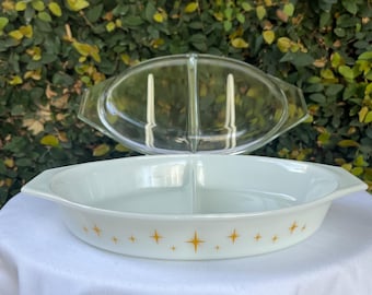 Plat de service ovale en deux parties Constellation 063 en Pyrex