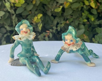 Pixie Elf Jester Figurines Made in Occupied Japan Set of Two