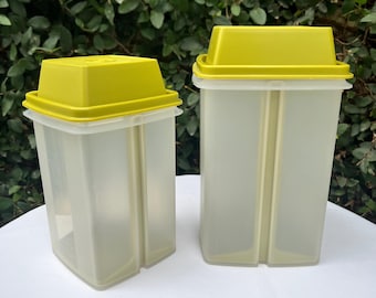 Tupperware Pickle Keepers in Clear with Avocado Green Lid Set of 2