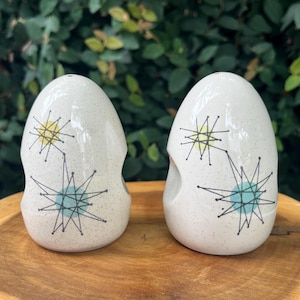 フランシスカン　スターバスト　ショート　ソルト＆ペッパーシェーカー Franciscan Atomic Starburst Salt & Pepper - Etsy
