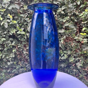 Vintage Blenko Floor Vase - Etsy