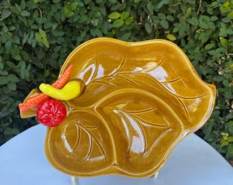 Santa Anita Ware Leaf Dish: Mid-century Modern California Pottery