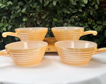 Fire King Casserole/Soup Cup  in Copper Tint, Set of 4