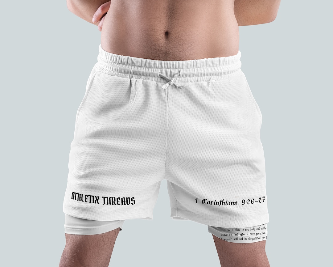 Men Athletic Shorts Bible Verse Sports Lined Shorts Etsy