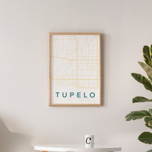 Printable Tupelo Map Wall Art