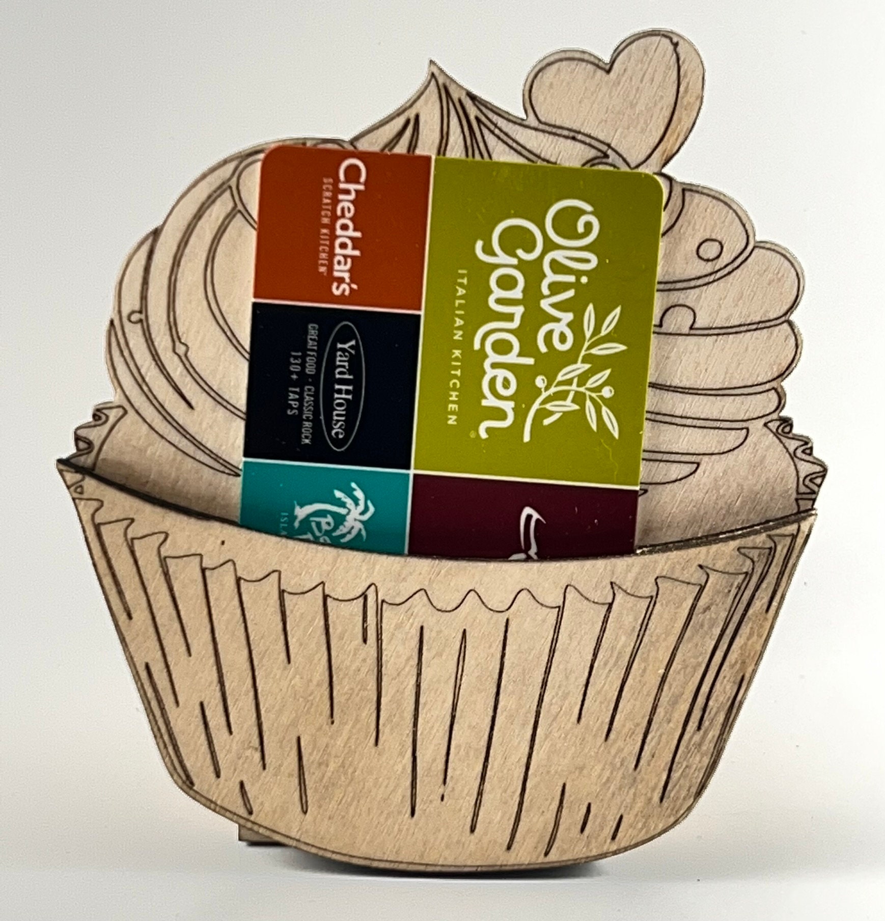 Cupcake gift card holder. Magnetic refrigerator magnet. SVG file only for laser machines.