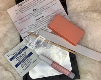 Glue For Press On Nails Kit Application Kit Press On Nail Application Kit Glue Nail File Buffer Cuticle Pusher Sticky Tabs Prep Nail Kits