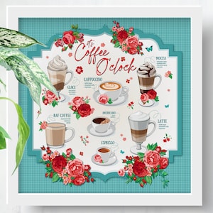 Cartaz de café Impressão Menu de café Cartaz Sinal de bar de café Decoração de bar de café Sinal de bar de fazenda Sinal de cozinha Presente de aquecimento de casa Housewarmin