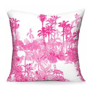 Toile De Jouy Pillow Cover Designer Pillow Cover Pink Pillow Cover Decorative Pillow Cover Custom Pillow