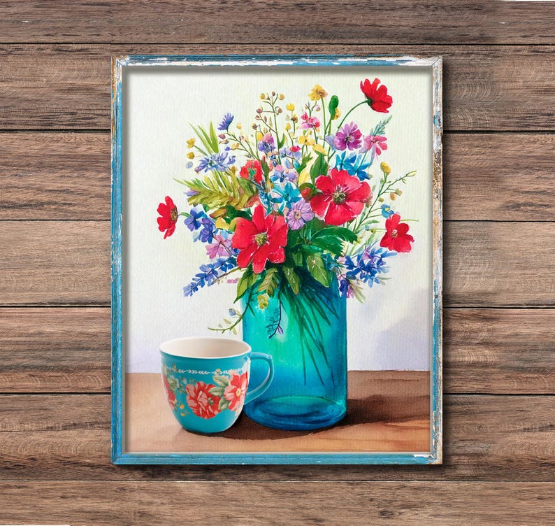Floral Country Decor Poster Farmhouse Wall Decor Farmhouse Decor ...