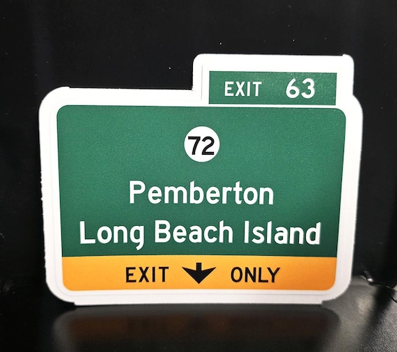 NJ Garden State Parkway Exit 63 Sticker - Pemberton LBI - Etsy