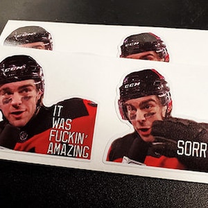 It Was F Amazing....Sorry Nico Hischier Stadium Series Quote Sticker Set