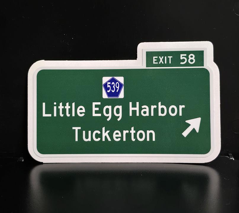 Garden State Parkway Exit 58 Sign Sticker - Little Egg Harbor