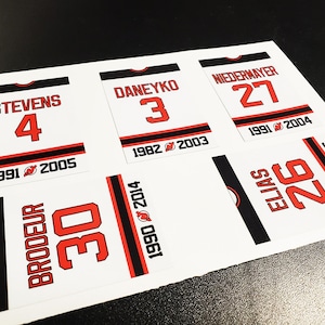 Mini NJ Devils Retirement Banner Sticker Set