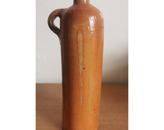 Vintage Antique German Stoneware  Tall Mineral Spring Water Jug Bottle - Salt Glazed.