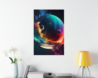 Arte de pared abstracto espacial, arte espacial, cartel espacial, impresión espacial, arte espacial abstracto, arte digital, arte de pared grande, cartel espacial, espacio
