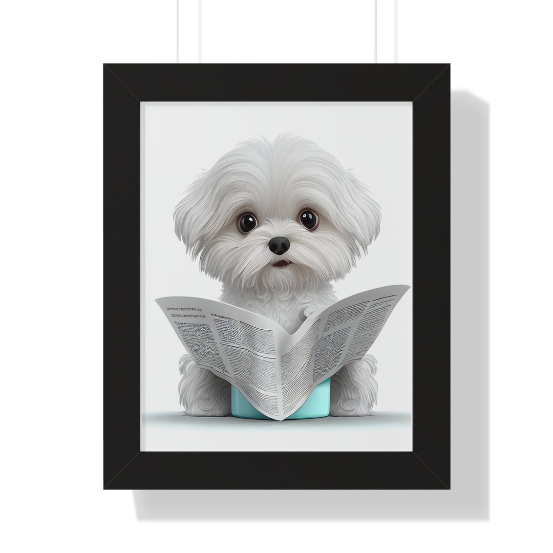 Maltese Wall Art Funny Bathroom Print Toilet Poster Etsy