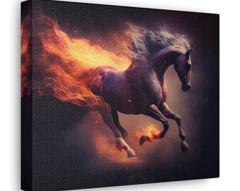 Paard muur kunst paard canvas print paard aangepaste kunst muur opknoping handgemaakte kunst print Home decor geschenken
