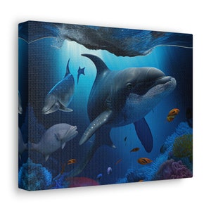 Ocean Life Leinwand Wandkunst | Meerestiere Wandkunst | Tier Leinwand Home Decor