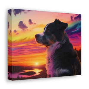 Dog Canvas Wall Art | beach pets Canvas Wall Art Design | Poster Print Decor for Home & Office Decoration I CANVAS READY to Hang
