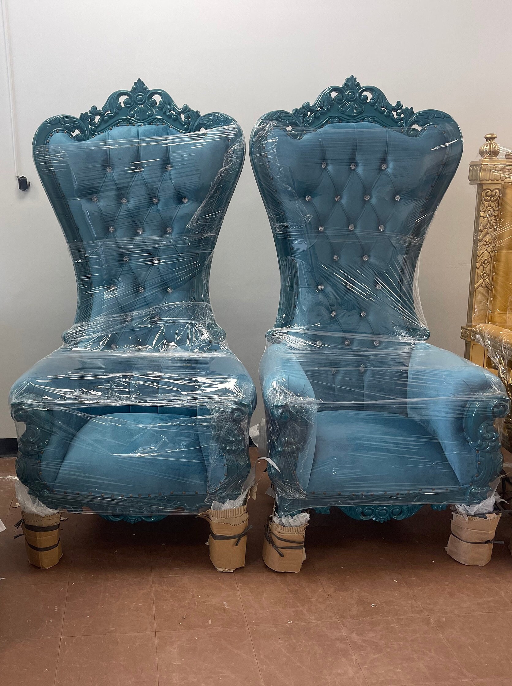 Teal Throne Chair Etsy
