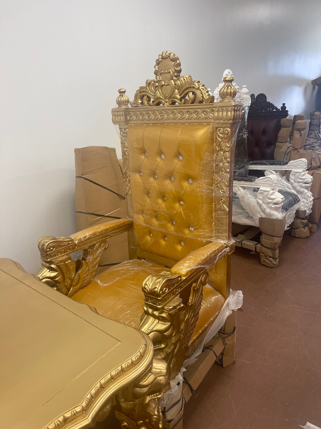 All Gold King David Throne Chair Etsy