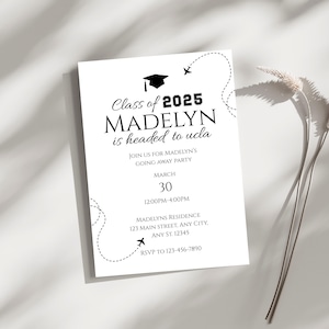 Editable Going Away Party Invitation | College Send-Off Invitation | Send off to College | Canva Instant Download | Printable Travel Theme