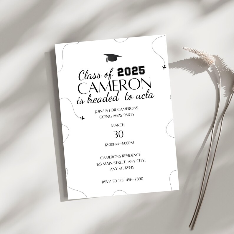 Editable Going Away Party Invitation | College Send-off Invitation ...